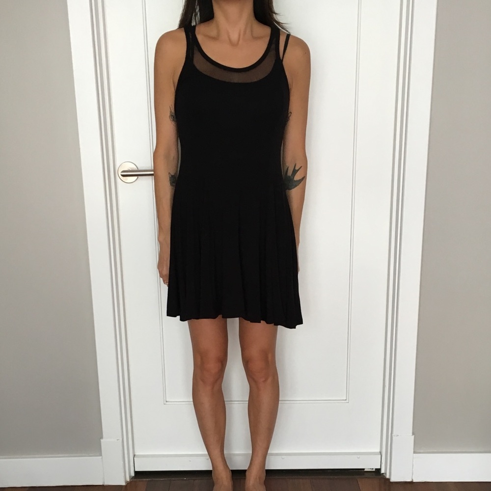 Mesh Racerback Black Dress